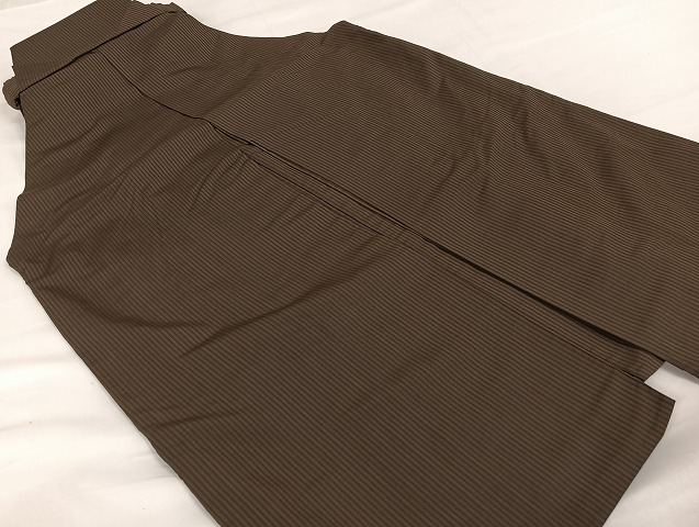 平和屋着物○男性 行灯袴 縞 正絹 逸品 AAAT0526zg 