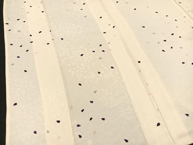 平和屋着物▽上質な小紋　単衣　桜吹雪　正絹　逸品　BAAS8343hv