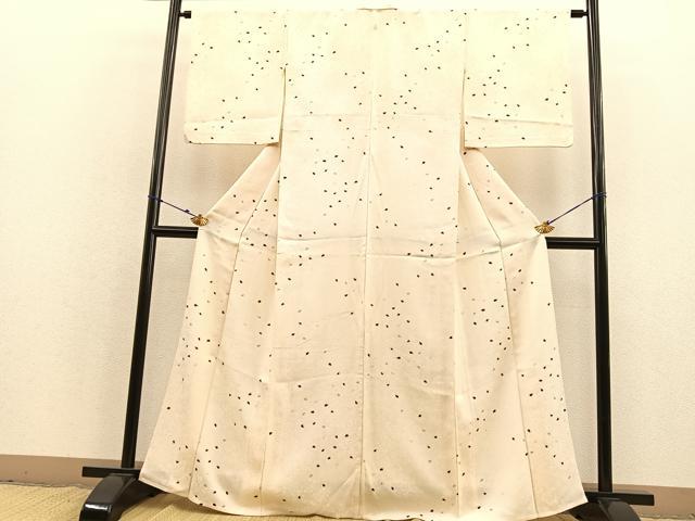 平和屋着物▽上質な小紋　単衣　桜吹雪　正絹　逸品　BAAS8343hv 平和屋着物▽上質な小紋 単衣 桜吹雪 正絹 逸品 BAAS8343hv