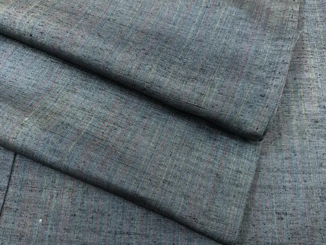 平和屋着物▽上質な紬　単衣　霞文　正絹　逸品　BAAS8359hv