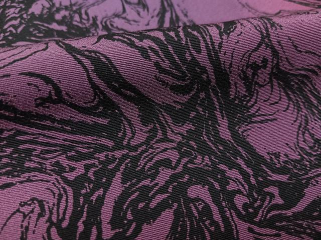 平和屋着物▽上質な小紋 単衣 墨流し文様 暈し染め 正絹 逸品