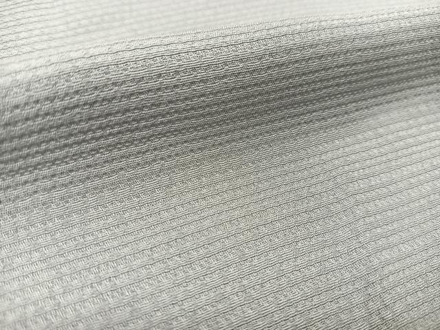 平和屋着物▽上質な色無地　単衣　横段地紋　薄雲鼠色　正絹　逸品　BAAS8073yc 平和屋着物▽上質な色無地 単衣 横段地紋 薄雲鼠