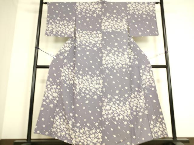 平和屋着物▽上質な小紋 単衣 舞桜文 正絹 逸品 DAAS0038azの通販はau