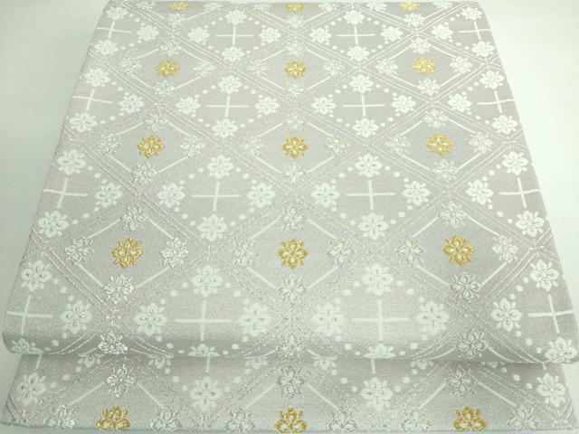 平和屋本店■極上　西陣　佐々木染織謹製　六通柄袋帯　唐織　花菱文　金銀糸　証紙付き　逸品　DZAA5401kh5