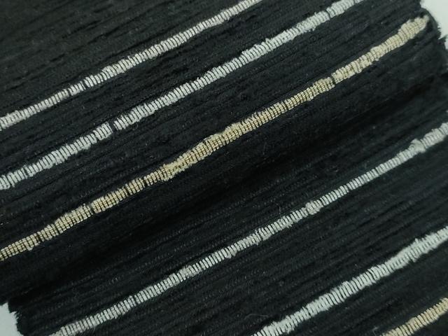 平和屋本店□極上 男性 角帯 紬地 横段文 黒地 逸品 DZAA5421kh5