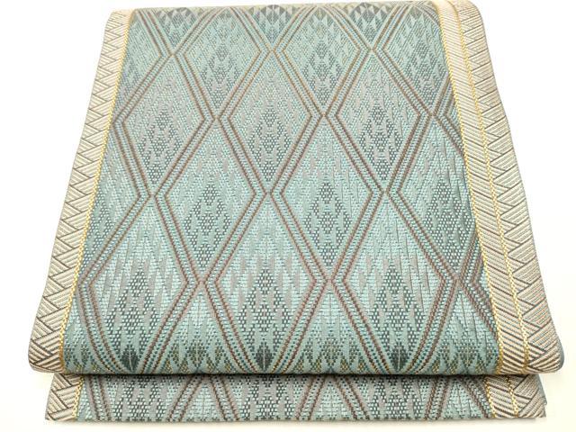 平和屋着物●六通柄袋帯　菱吉祥文　金糸　正絹　逸品　CAAR7664hy