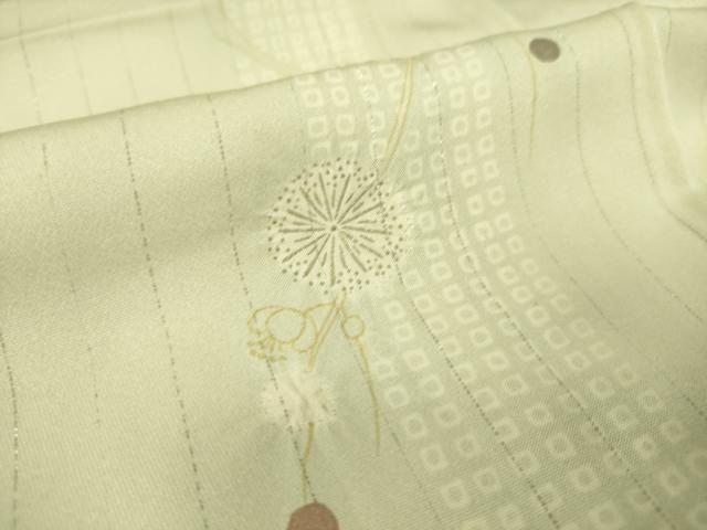 平和屋着物▽上質な小紋 単衣 絞り 花間道 銀糸 正絹 逸品