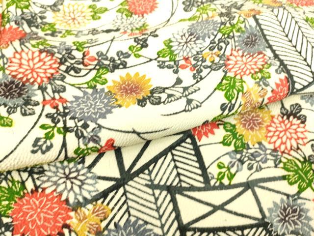 平和屋着物▽上質な小紋　単衣　型染　吉祥花文　正絹　逸品　DAAS0104az 平和屋着物□上質な小紋 舞花文 蛍暈し 正絹 逸品 DABD6054du : 平和屋