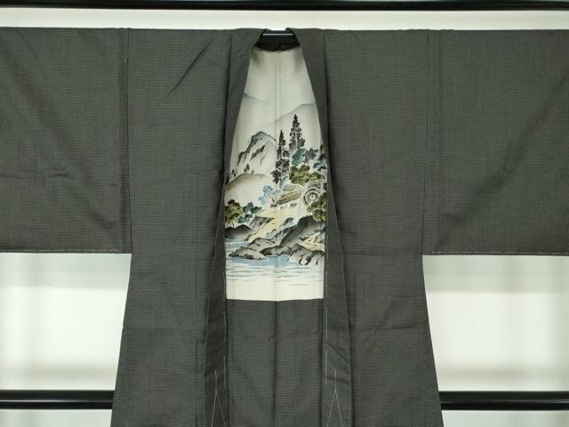 平和屋着物○男性 紬 アンサンブル 100亀甲 総詰め 正絹 逸品 未使用