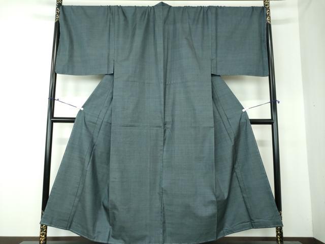 平和屋着物○男性 本場大島紬 アンサンブル 幾何学文様 長羽織 正絹  