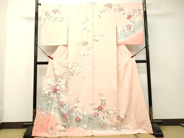 平和屋着物○訪問着 枝花文 暈し染め 金彩 正絹 逸品 AABA1244ph