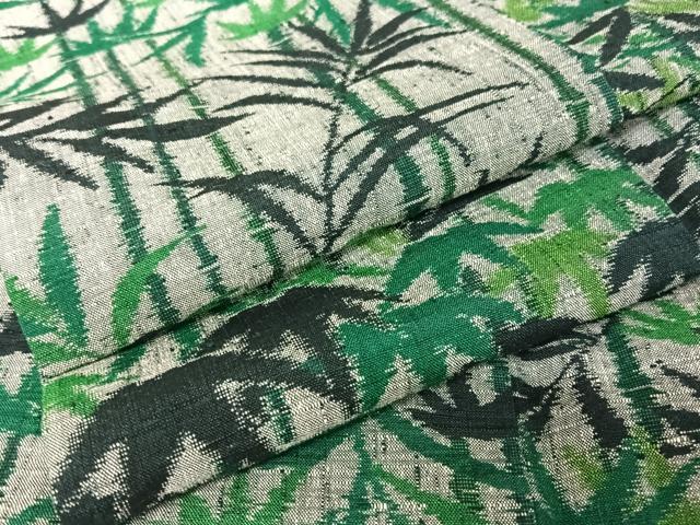 平和屋着物●上質な紬　笹竹文　正絹　逸品　AAAT9467np