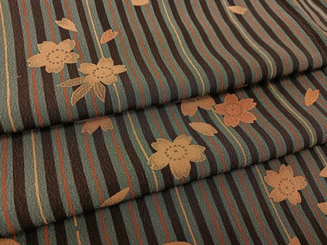 平和屋着物▽小紋　単衣　桜散らし　洗える着物　BAAS8180yc