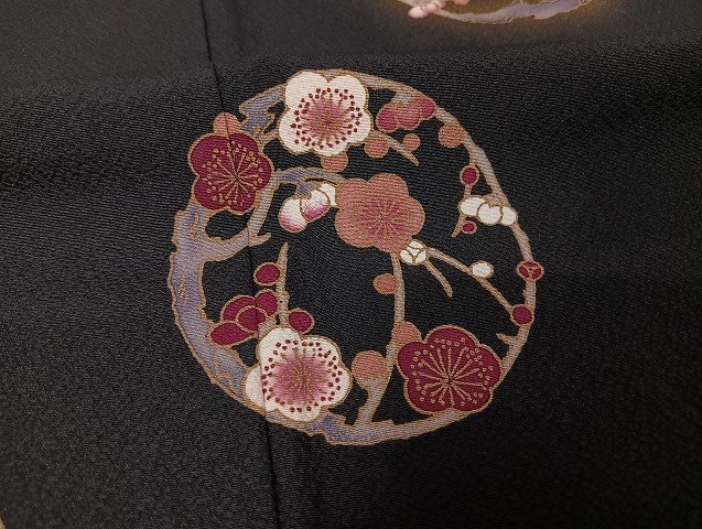 平和屋着物●澤田博司　訪問着　国宝紅白梅図屏風　黒地　金彩　やまと誂製　正絹　逸品　未使用　AAAT9458np 平和屋着物○澤田博司 訪問着 国宝紅白梅図屏風 黒地 金彩 やまと