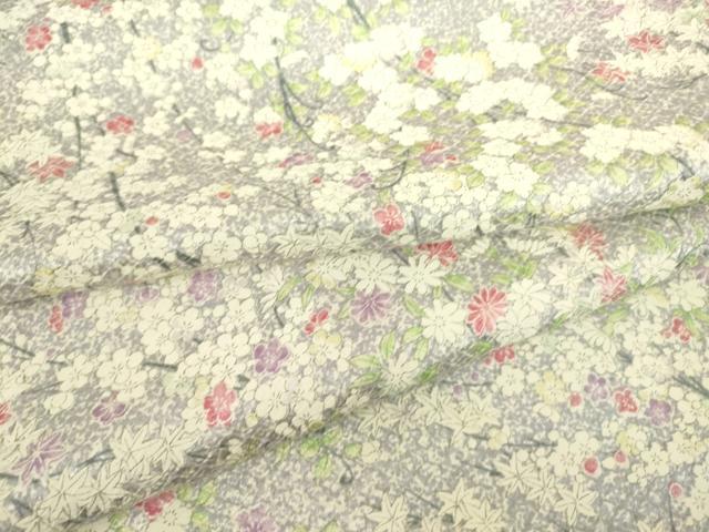 平和屋着物▽上質な小紋　単衣　枝花文　正絹　逸品　DAAS0135az 平和屋着物▽上質な小紋 単衣 枝花文 正絹 逸品 DAAS0135az