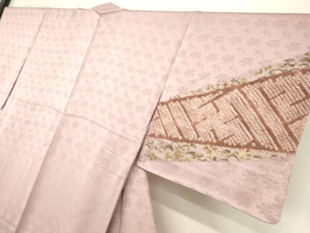 平和屋着物▽訪問着　単衣　絞り　花唐草文　金彩　正絹　逸品　未使用　DAAS0155az 平和屋着物▽訪問着 単衣 絞り 花唐草文 金彩 正絹 逸品 未使用