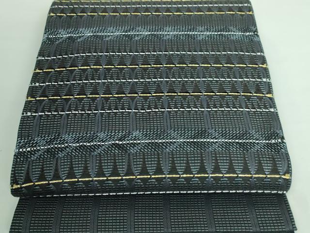 平和屋本店■極上　太鼓柄袋帯　組織　横段文　黒地　金銀糸　逸品　DZAA5888kh5