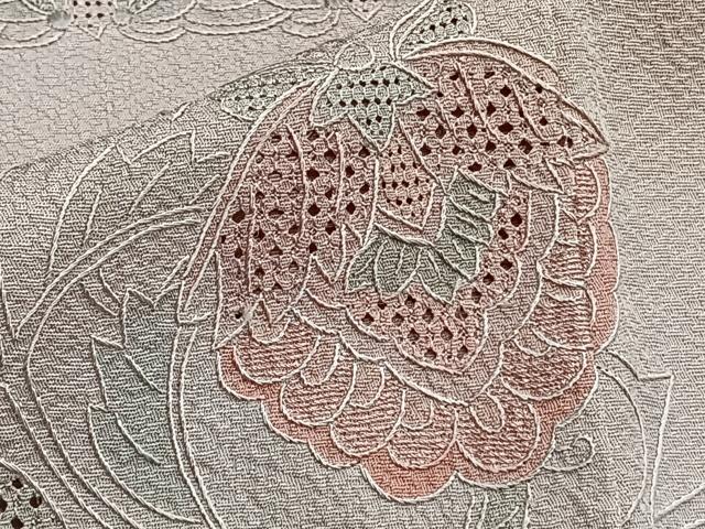 平和屋着物▽中国三大刺繍　スワトウ刺繍　蘇州刺繍　総刺繍　訪問着　単衣　更紗花唐草文　正絹　逸品　CAAS2470xi_4