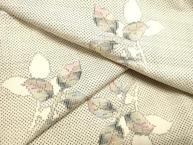 平和屋着物●本場大島紬　白大島　7マルキ　草葉文　正絹　逸品　DAAS2096tw