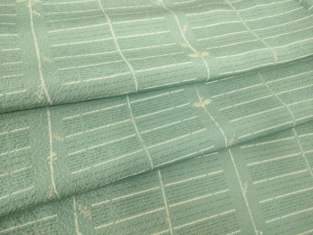 平和屋着物▽上質な小紋　単衣　草花間道　正絹　逸品　DAAS0295az