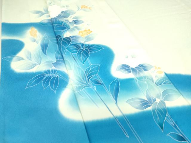 平和屋着物▽訪問着 単衣 草花文 正絹 逸品 DAAS0186az