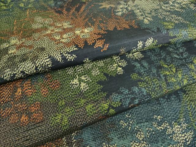 平和屋着物▽上質な紬　単衣　樹林文　正絹　逸品　DAAS0197az