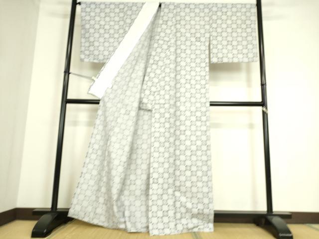 平和屋着物▽小紋　単衣　市松丸文　洗える着物　DAAS0206az 平和屋着物▽小紋 単衣 市松丸文 洗える着物 DAAS0206az 平和屋