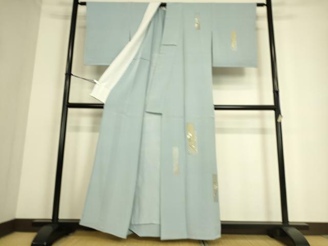 平和屋着物▽訪問着 単衣 総刺繍 寿光織 短冊花文 金