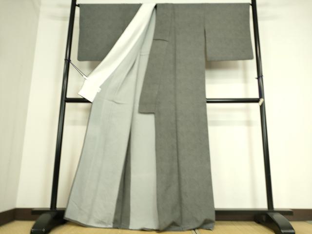 平和屋着物▽江戸小紋　単衣　鮫小紋柄　黒地　正絹　逸品　DAAS0284az_2