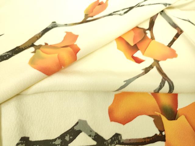 平和屋着物▽上質な小紋　単衣　ろうけつ染め　枝花文　正絹　逸品　DAAS0287az