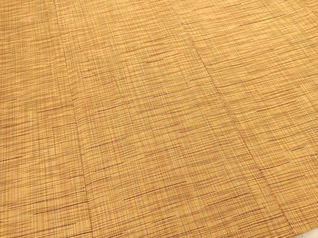 平和屋着物▽上質な紬 単衣 格子柄 正絹 逸品 BAAS8194yc