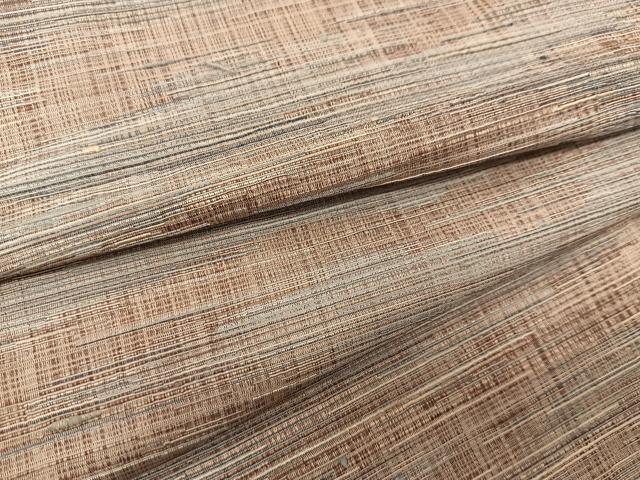 平和屋着物▽上質な紬　単衣　絣文様　正絹　逸品　BAAS8198yc