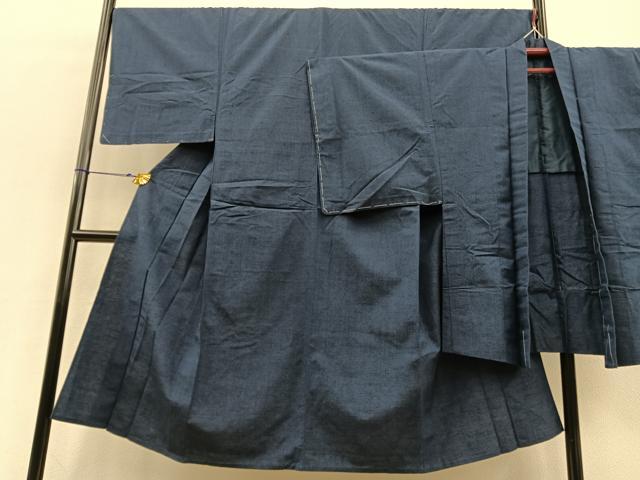 平和屋着物▽男性　紬　単衣　霞文　アンサンブル　正絹　逸品　未使用　BAAT1126hv