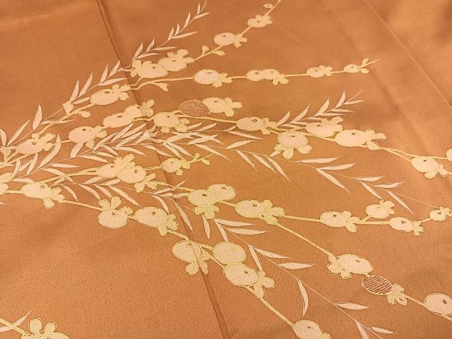 平和屋着物▽訪問着　単衣　刺繍　万寿菊　金彩　正絹　逸品　BAAT1130hv 平和屋着物▽訪問着 単衣 刺繍 万寿菊 金彩 正絹 逸品 BAAT1130hv