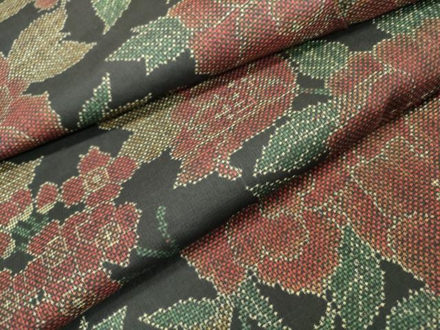 平和屋着物●本場大島紬　7マルキ　草花　正絹　逸品　DAAS7652fe