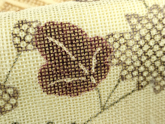 平和屋本店■極上　夏物　摺型友禅　京都　多ち花　九寸開き名古屋帯　紗綾形花文　逸品　DZAA5714kh5