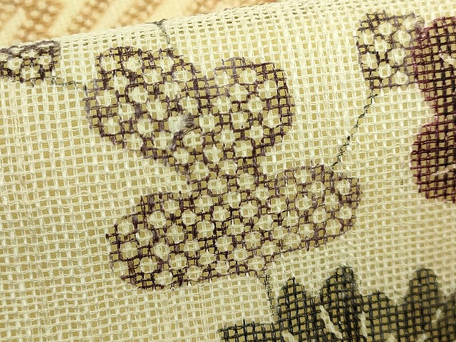 平和屋本店■極上　夏物　摺型友禅　京都　多ち花　九寸開き名古屋帯　紗綾形花文　逸品　DZAA5714kh5