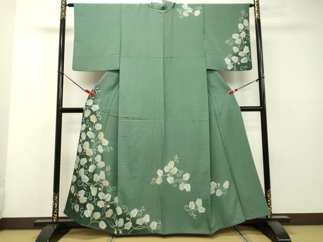 平和屋着物●訪問着　駒刺繍　松葉唐草文　暈し染め　正絹　逸品　DAAS2207tw