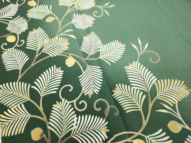 平和屋着物○訪問着 駒刺繍 松葉唐草文 暈し染め 正絹 逸品