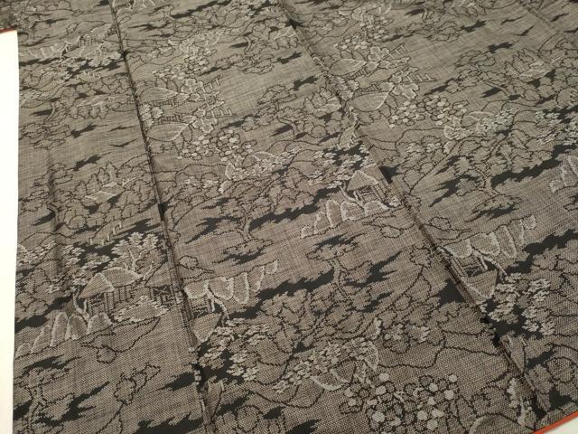 平和屋着物○本場大島紬 9マルキ 風景文 正絹 逸品 DAAS2216tw