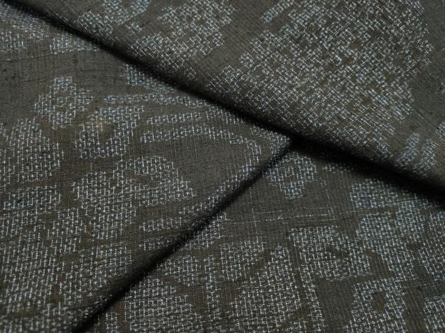 平和屋着物●結城紬　100亀甲　流水草花文　正絹　逸品　DAAS2244tw