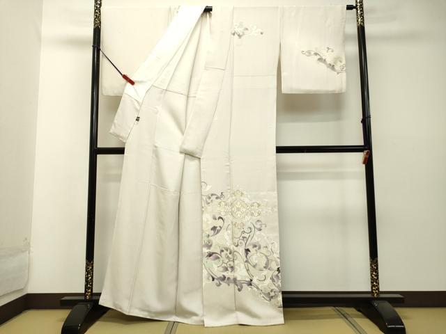 正絹 暈し 絞 花散らし 着尺 反物（381） 反物◇附下 正絹【丹後