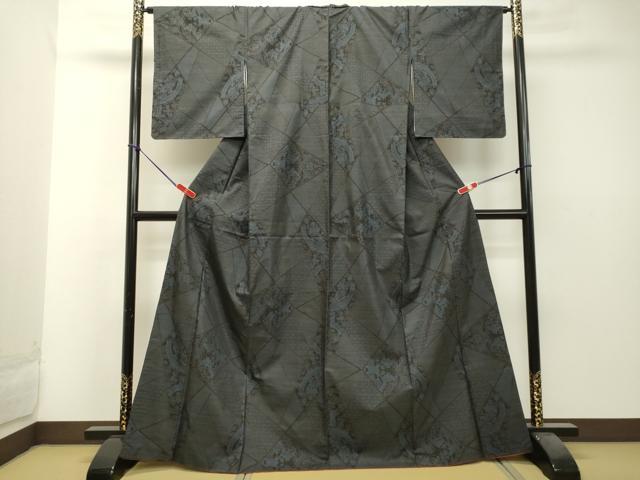 平和屋着物○都喜ヱ門 本場大島紬 9マルキ 純泥染 一