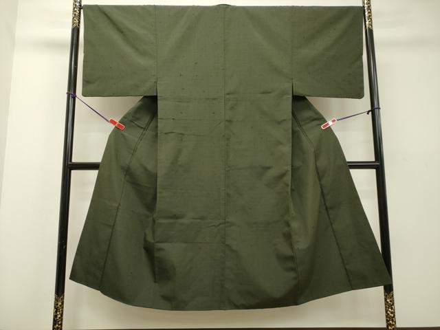 平和屋着物●男性　髭紬　革色　正絹　逸品　DAAS2295tw