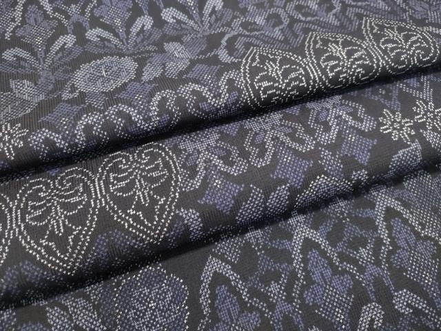 平和屋着物●本場大島紬　7マルキ　洋花文　正絹　逸品　DAAS2311tw