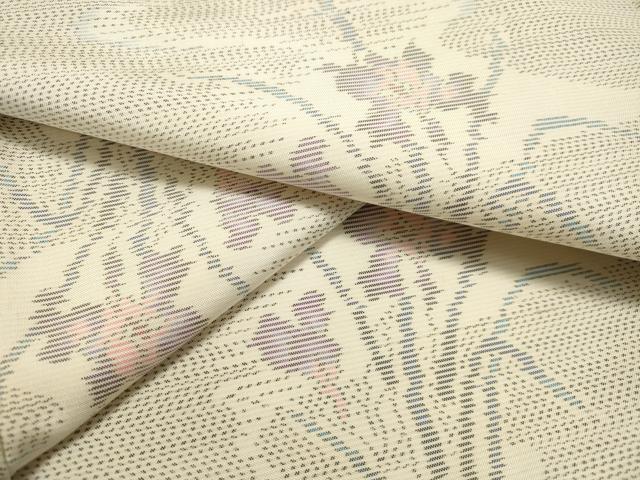 平和屋着物●本場大島紬　白大島　草花文　正絹　逸品　未使用　DAAS2314tw