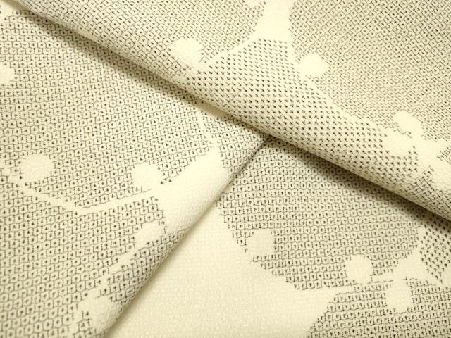 平和屋着物●本塩沢　110亀甲　雪輪文　正絹　逸品　DAAS2319tw