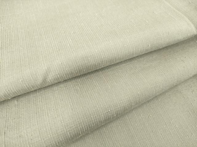 平和屋着物▽上質な紬 　単衣　白鼠色　正絹　逸品　未使用　DAAS0316az