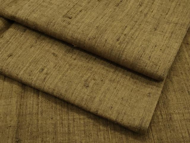 平和屋本店■極上　浦野理一　経節紬　単衣　ローアンバー色　逸品　未使用　CZAA2487s5