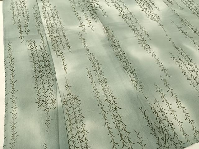 平和屋着物＊夏物 小紋 紗 草葉文 正絹 逸品 BAAT2230fw